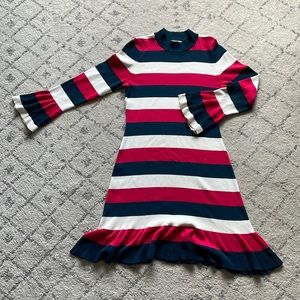Striped Dress with Ruffle Hem